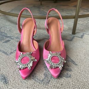 High Heel Crystal Slingback Pumps
